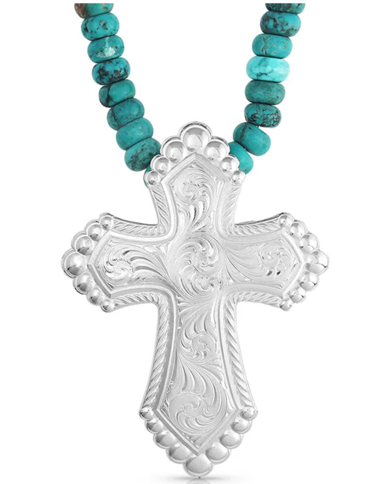 Montana Silversmiths Women's Authentic Faith Statement Necklace, Silver, hi-res