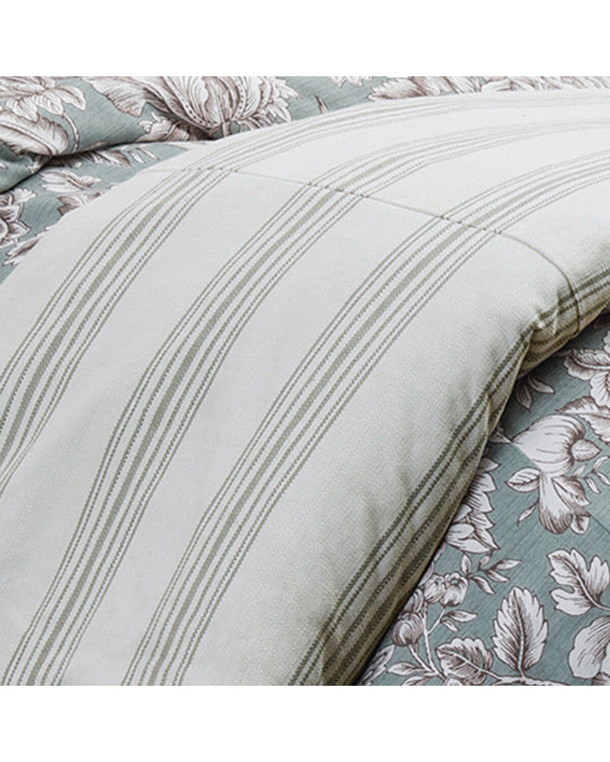 HiEnd Accents Prescott Taupe Striped Print Super Queen Duvet Set - 3 Piece, Multi, hi-res