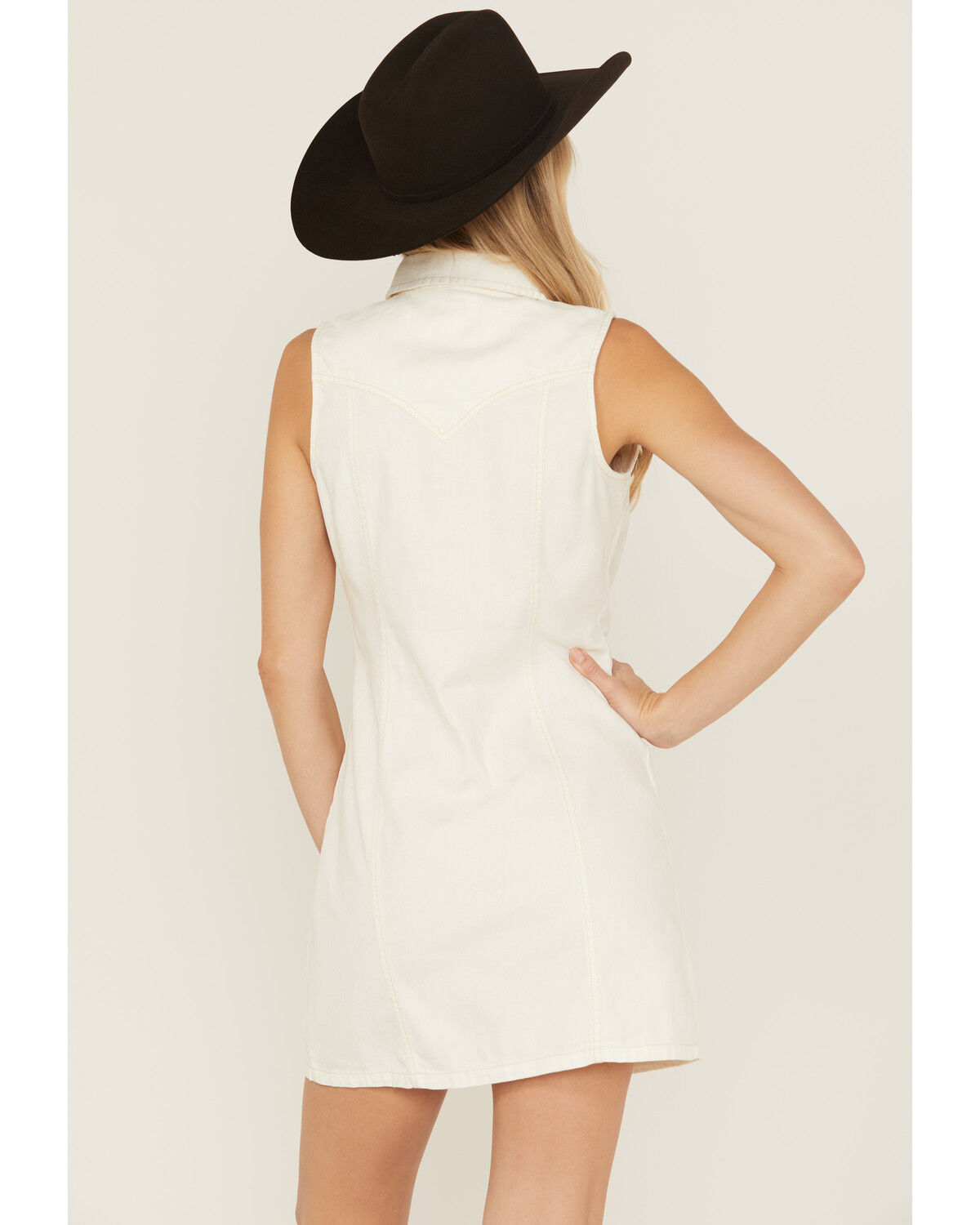 Image #4 - Wrangler Retro Women's Sleeveless Denim Dress, White, hi-res