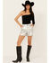 Image #3 - Saints & Hearts Women's Metallic High Rise Star Back Shorts , Silver, hi-res