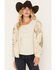 Image #1 - Blended Women's Mixed Print Zip Hoodie, Tan, hi-res