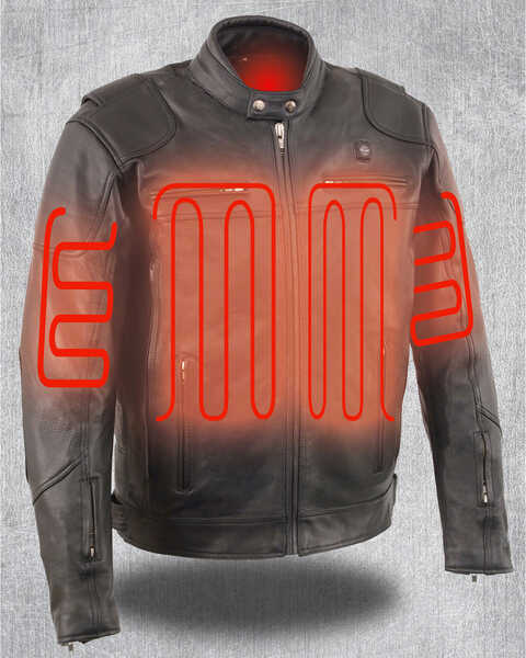 Image #4 - Milwaukee Leather Men's Heated Scooter Jacket - 3X, Black, hi-res