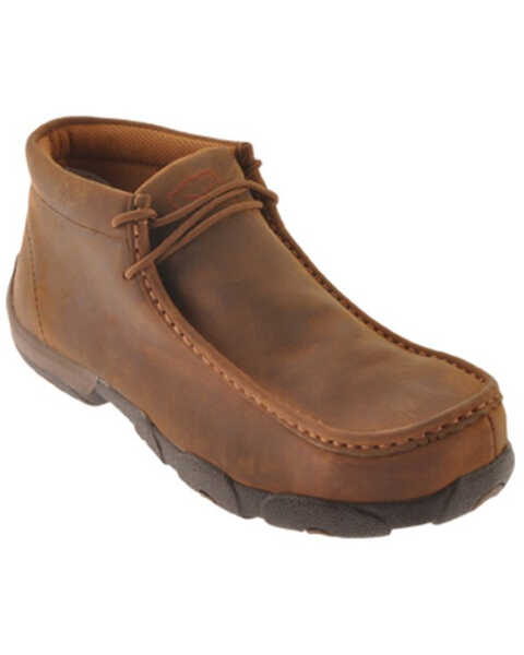 Image #1 - Twisted X Men's Work Chukka Shoes - Steel Toe - Extended Sizes, Distressed Brown, hi-res