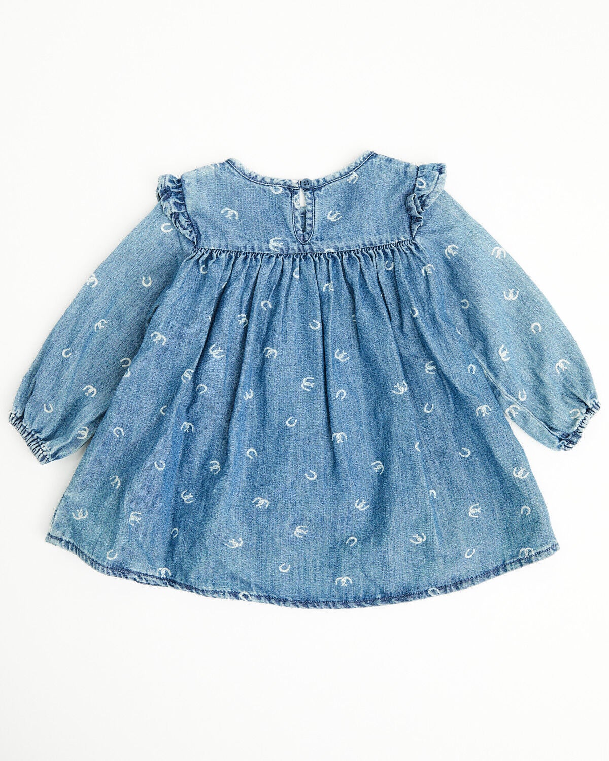 Image #2 - Wrangler Toddler Girls' Horseshoe Print Denim Dress Set - 2 Piece, Blue, hi-res
