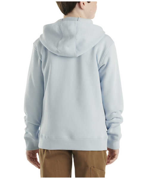 Image #3 - Carhartt Boys' Logo Graphic Midweight Hooded Sweatshirt , Blue, hi-res