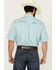Image #4 - Wrangler Men's Plaid Print Short Sleeve Snap Performance Western Shirt , Turquoise, hi-res