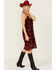 Image #2 - Wild Moss Women's Jacquard Cami Midi Dress, Red, hi-res