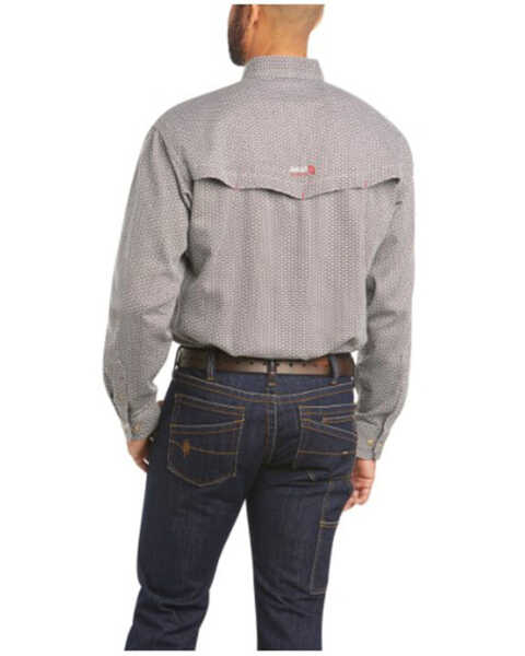 Ariat Men's FR Multi Geo Print Vented Long Sleeve Button-Down Work Shirt , Multi, hi-res