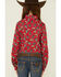 Image #4 - Roper Girls' Boot Scoot Print Long Sleeve Pearl Snap Western Shirt, Red, hi-res