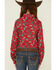 Image #4 - Roper Girls' Boot Scoot Print Long Sleeve Pearl Snap Western Shirt , Red, hi-res