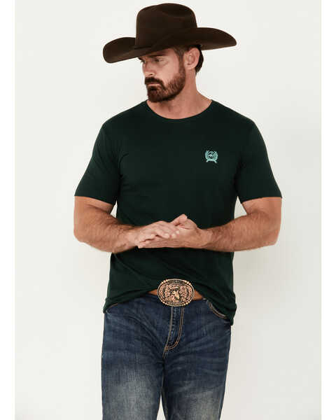 Image #2 - Cinch Men's Logo Short Sleeve Graphic T-Shirt, Dark Green, hi-res