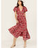 Cleobella Women's Floral Sasha Ankle Dress, Red, hi-res
