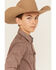 Image #2 - Cody James Boys' Ramon Plaid Print Long Sleeve Snap Western Shirt, Brown, hi-res