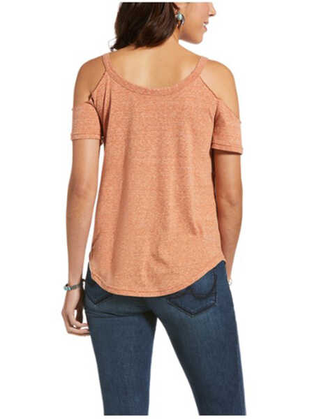 Ariat Women's Home On The Range Cold Shoulder Graphic Tee , Brown, hi-res