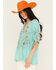 Image #2 - Johnny Was Women's  Floral Embroidered Short Sleeve Cosette Blouse , Turquoise, hi-res