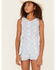 Image #1 - Hayden LA Girls' Print Sleeveless Waist Tie Romper, Blue, hi-res