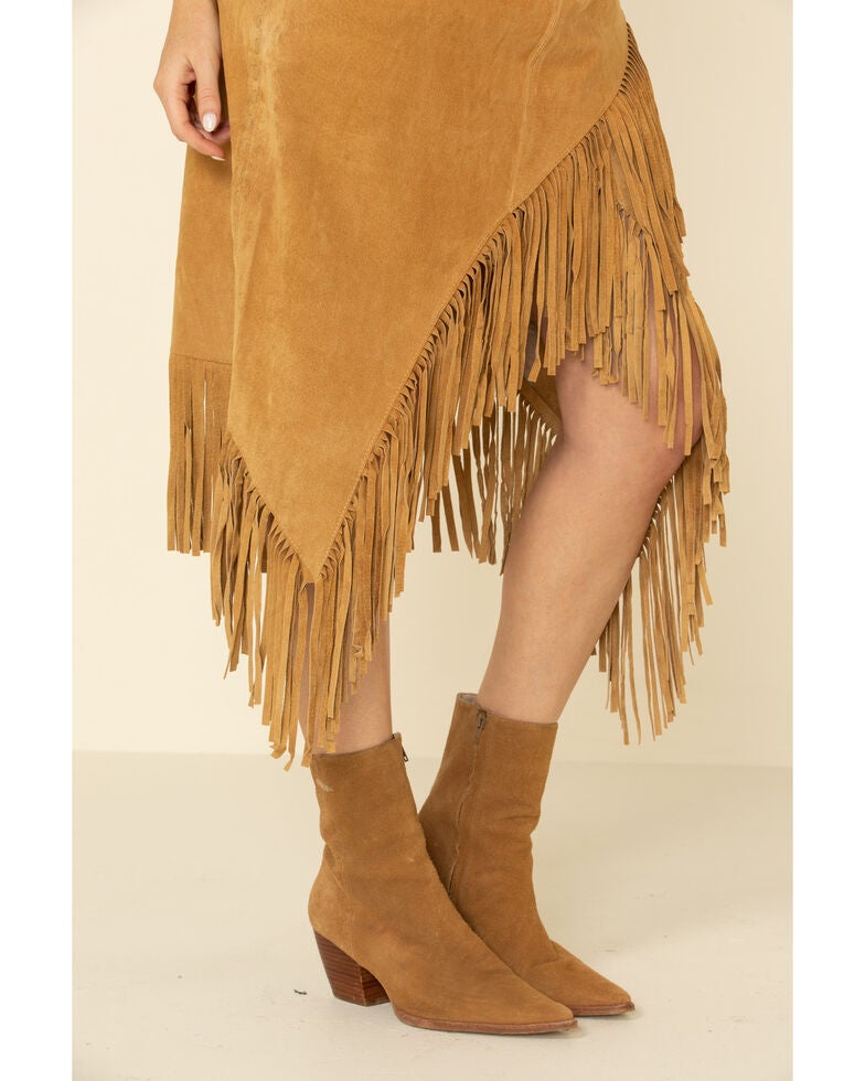 Scully Suede Leather Fringe Skirt Sheplers