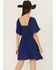 Image #4 - Shyanne Women's Embroidered Crinkle Flutter Sleeve Mini Dress, Blue, hi-res