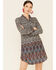 Roper Women's Southwestern Border Print Dress , Black, hi-res