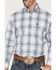Image #3 - Rough Stock by Panhandle Men's Dobby Plaid Print Long Sleeve Button Down Shirt, Navy, hi-res