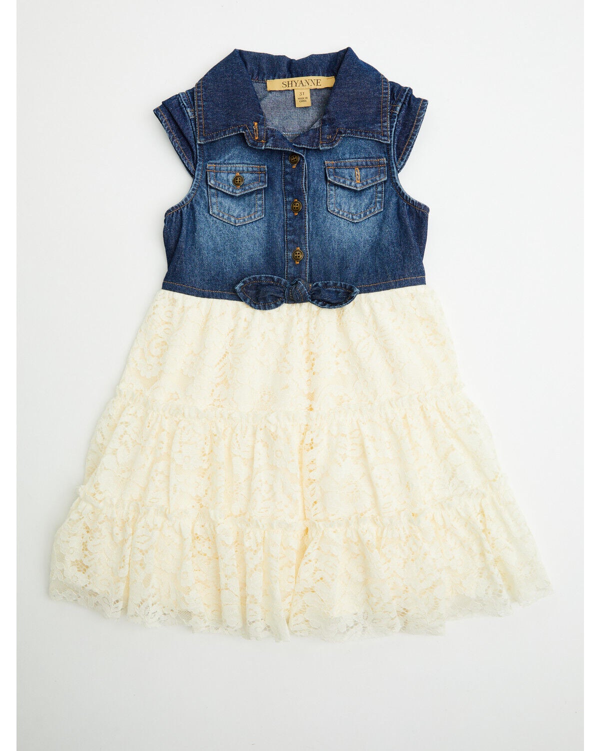 Image #1 - Shyanne Toddler Girls' Lace Short Sleeve Dress, Cream, hi-res
