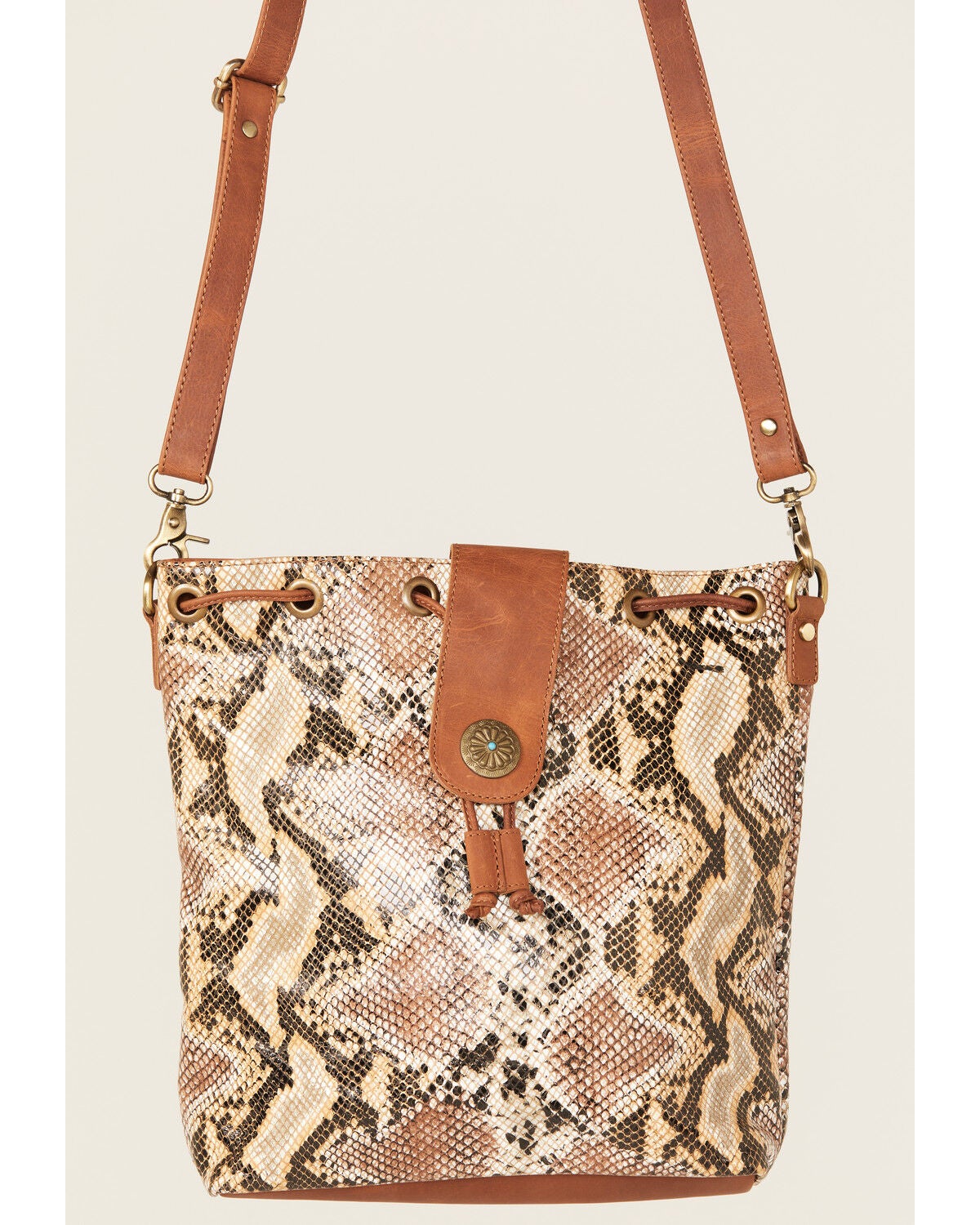 Shyanne Women's Snake Print Crossbody, Brown, hi-res