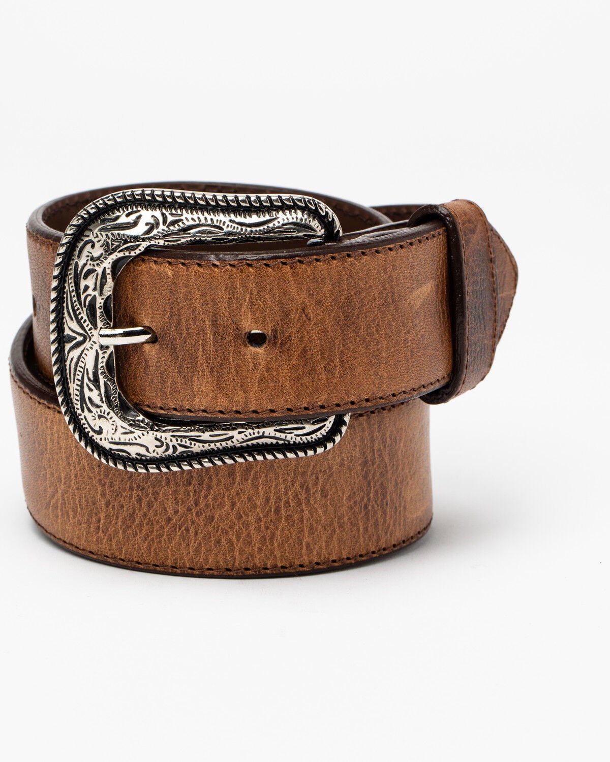 Cody James Men's Crazy Horse Burnished Leather Belt, Brown, hi-res