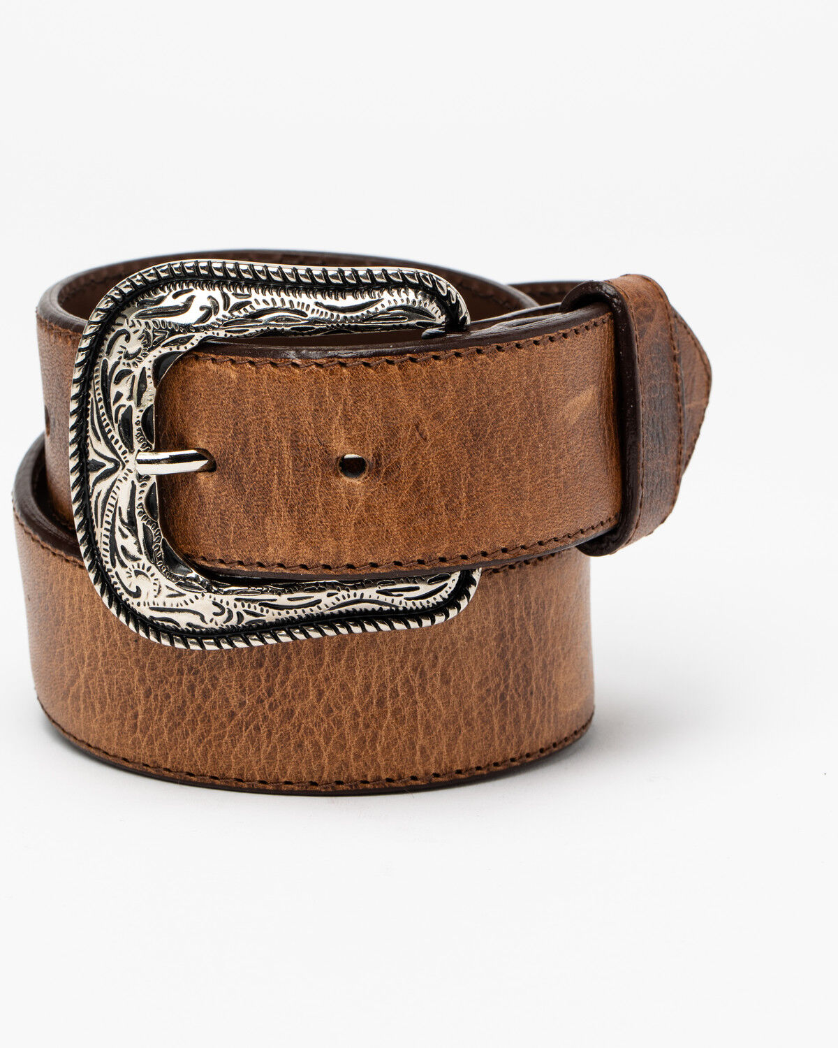 Image #1 - Cody James Men's Crazy Horse Burnished Leather Belt, Brown, hi-res