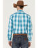 Image #4 - Stetson Men's Large Ombre Plaid Print Long Sleeve Button Down Western Shirt , Blue, hi-res