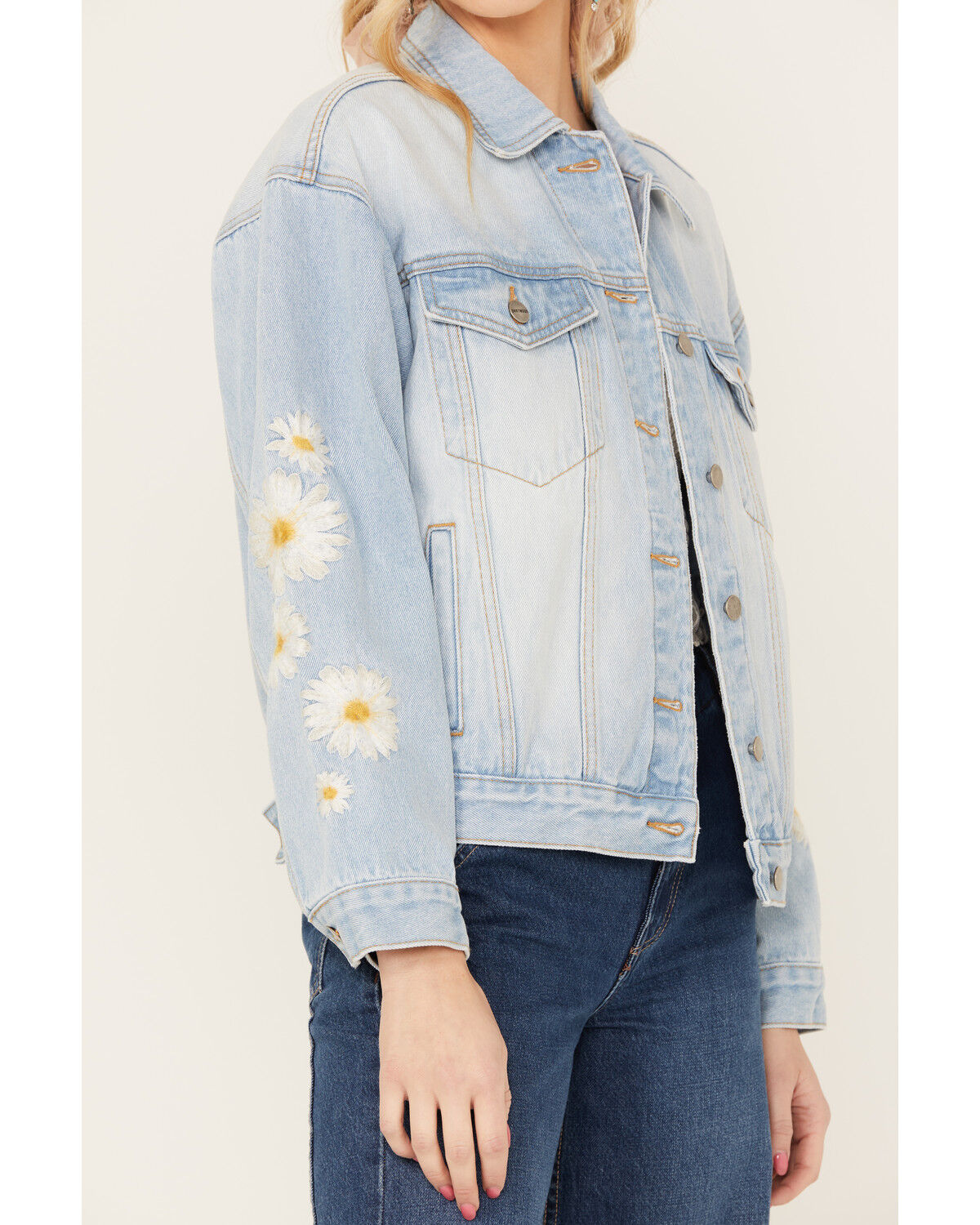 Image #3 - Driftwood Women's Light Wash Daisy Daydreaming Denim Jacket, , hi-res