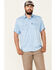 Image #1 - Hooey Men's Habitat Sol Short Sleeve Pearl Snap Western Shirt , Blue, hi-res