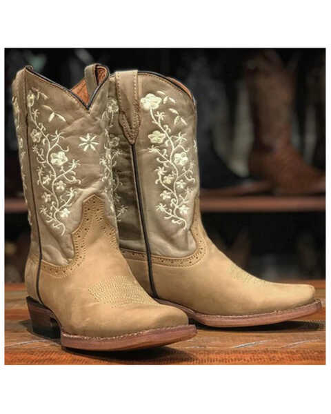Image #1 - Tanner Mark Girls' Turin Crazy Western Boots - Square Toe, , hi-res