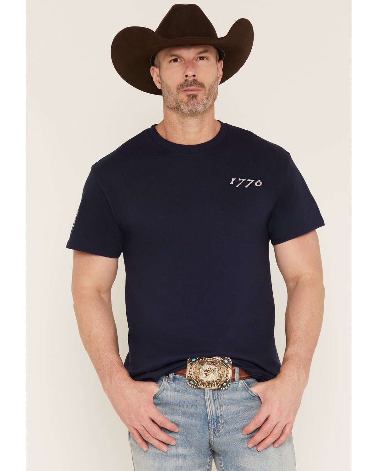 Image #2 - Cody James Men's America 250 Land of the Free Short Sleeve Graphic T-Shirt, Navy, hi-res