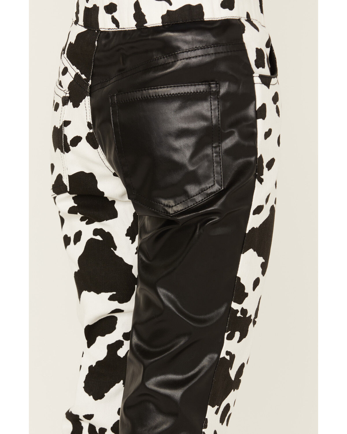 Image #4 - Saints & Hearts Girls' Cow Print Flare Pants, Black, hi-res