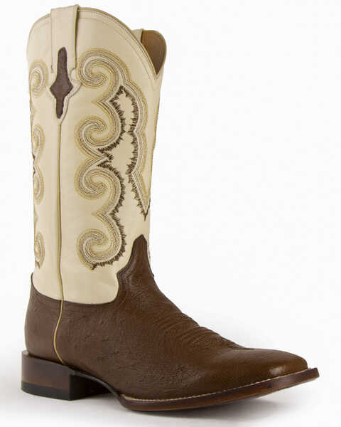 Ferrini Men's Smooth Quill Ostrich Exotic Boots - Broad Square Toe , Kango, hi-res