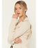 Image #2 - Shyanne Women's Solid Fringe Button-Down Sweater, Oatmeal, hi-res