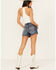 Image #1 - Shyanne Women's Medium Wash Mid Rise Novelty Pocket Comfort Stretch Shorts, Medium Wash, hi-res