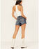 Image #1 - Shyanne Women's Medium Wash Mid Rise Novelty Pocket Comfort Stretch Shorts , Medium Wash, hi-res