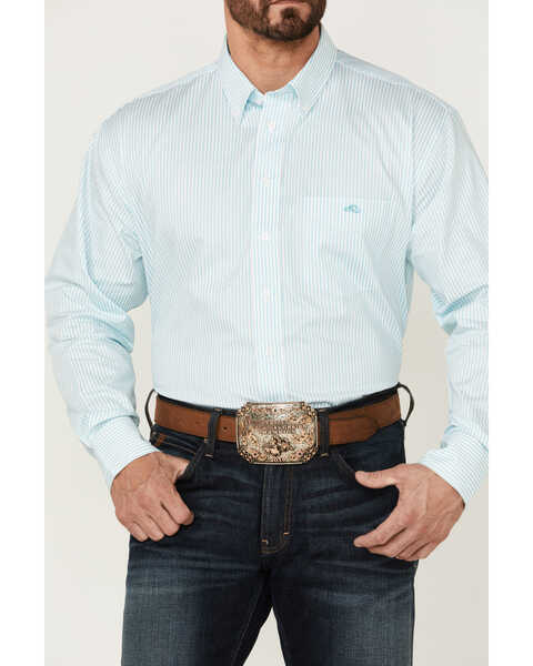 Image #3 - Resistol Men's Trenton Stripe Long Sleeve Button Down Western Shirt , Multi, hi-res