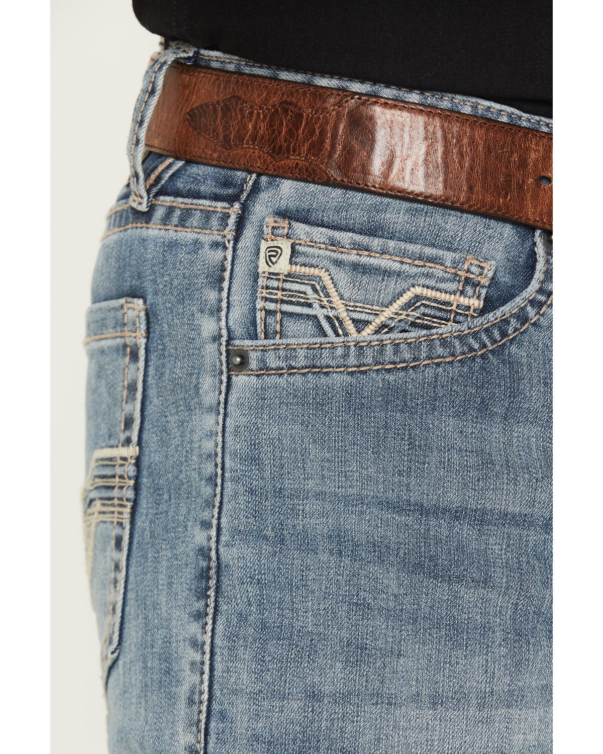 Image #2 - Rock & Roll Denim Men's Revolver Slim Straight Stretch Denim Jeans, Light Wash, hi-res
