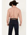 Image #4 - Ariat Men's Easton Geo Print Long Sleeve Pearl Snap Western Shirt, Coral, hi-res