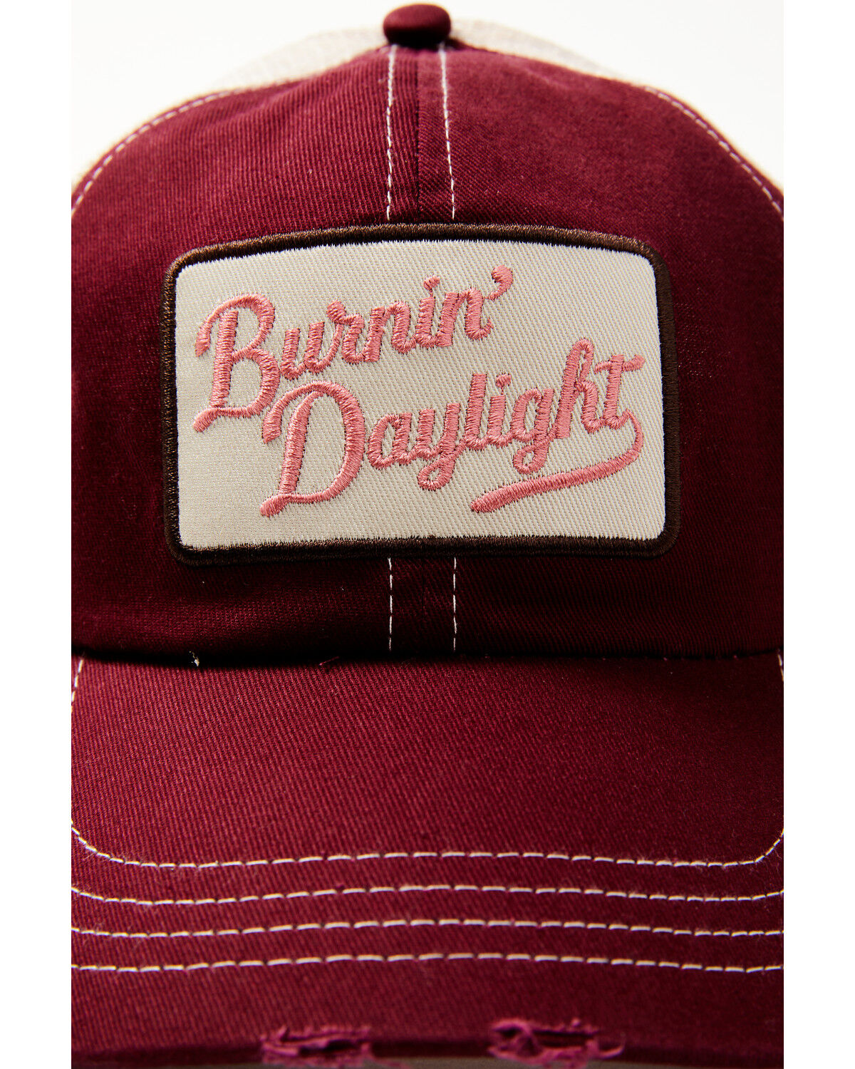 Image #2 - Idyllwind Women's Burnin' Daylight Distressed Mesh Back Ball Cap, Ruby, hi-res