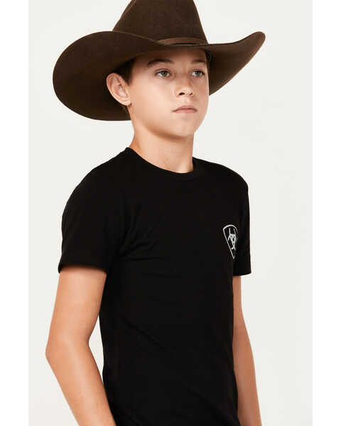Image #2 - Ariat Boys' Cactus Flag Short Sleeve Graphic T-Shirt, Black, hi-res