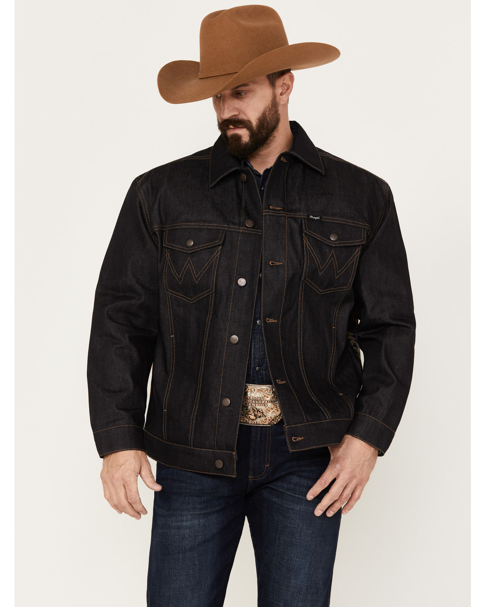 Wrangler X Pendleton Men s Dark Wash Denim Jacket Sheplers