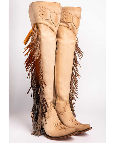 Image #5 - Junk Gypsy by Lane Women's Spirit Animal Tall Boots - Snip Toe , Cream, hi-res
