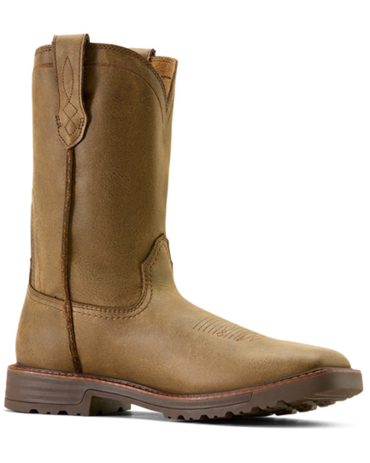 Ariat Men's Activator Pull-On Work Boots - Soft Toe, Brown, hi-res