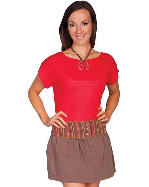 Scully Women's Striped Skirt, Brown, hi-res
