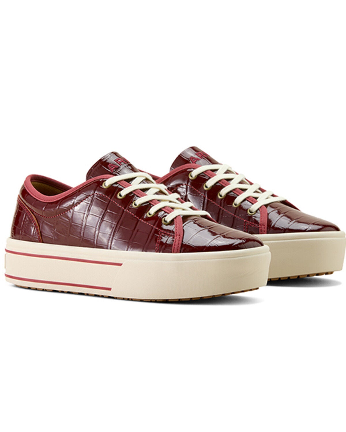 Image #2 - Ariat Women's Skylar Crocodile Print Casual Shoes, Red, hi-res