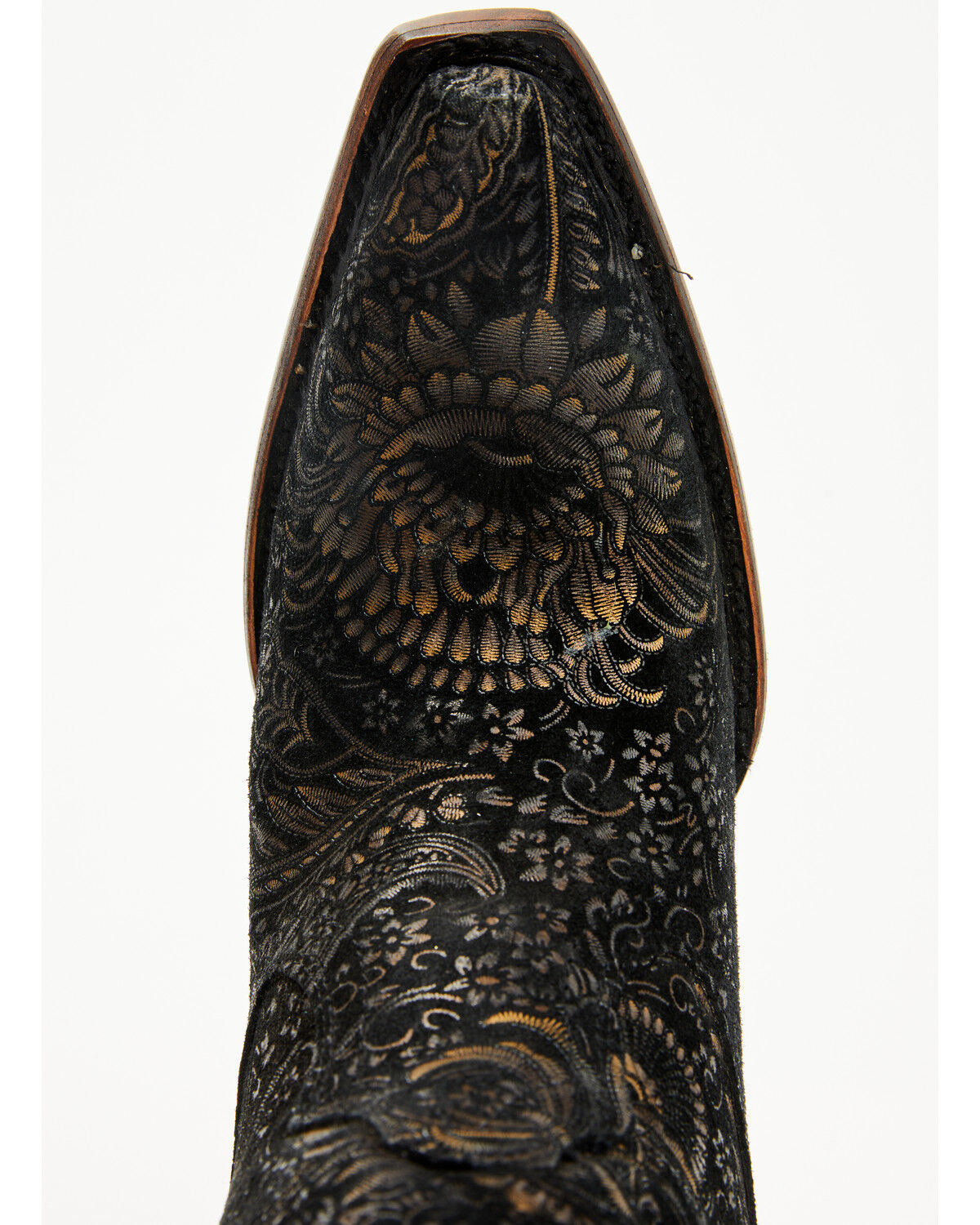 Image #6 - Corral Women's Floral Tall Western Boots - Snip Toe, Gold, hi-res