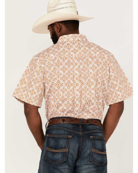 Image #4 - RANK 45® Men's Kickin Southwestern Print Short Sleeve Button-Down Western Shirt , Gold, hi-res